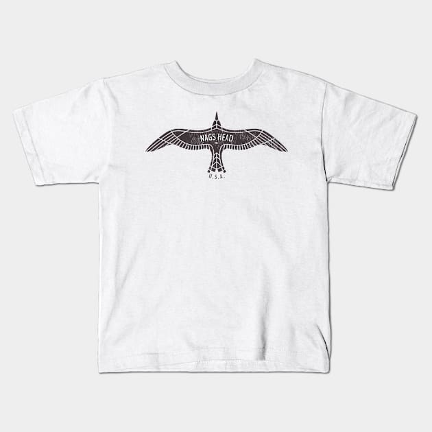 Nags Head, NC Summertime Vacationing Bird Flight Kids T-Shirt by Contentarama